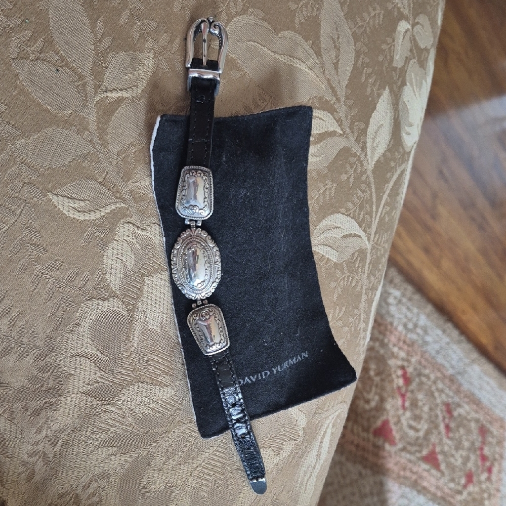 David Yurman Black Leather Bracelet